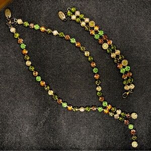 Stunning Vtg‎ SADE Design Multi Color Swarovski Crystal Necklace & Bracelet Set